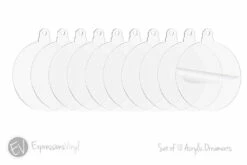 2.5" Clear Acrylic Ornament - 10 Pack
