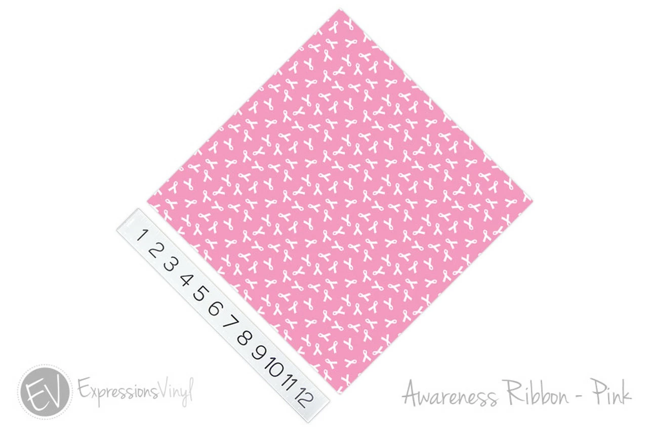 12"x12" Patterned Heat Transfer Vinyl - Awareness Ribbon Pink 4 12"x12" Patterned Heat Transfer Vinyl - Awareness Ribbon Pink - Image 2