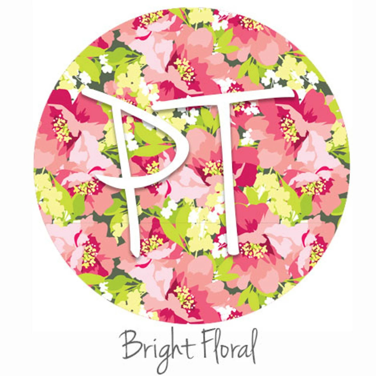 12"x12" Patterned Heat Transfer Vinyl - Bright Floral 2 12"x12" Patterned Heat Transfer Vinyl - Bright Floral