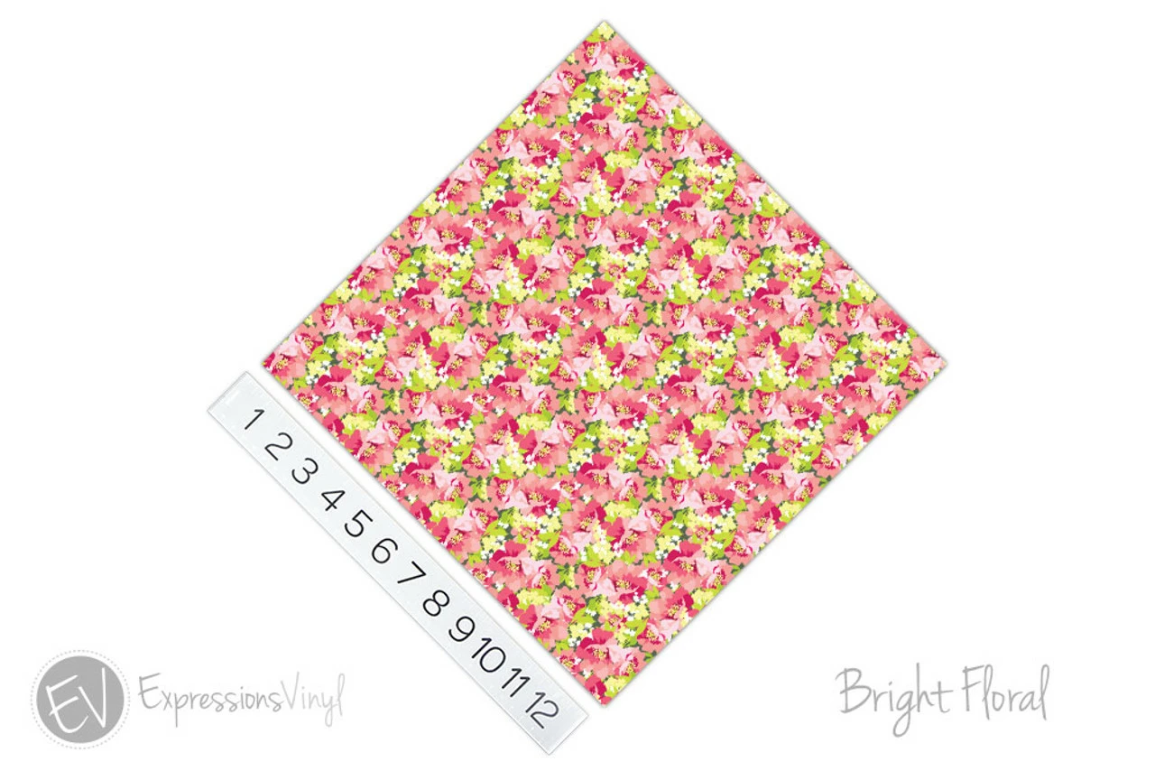 12"x12" Patterned Heat Transfer Vinyl - Bright Floral 3 12"x12" Patterned Heat Transfer Vinyl - Bright Floral - Image 2