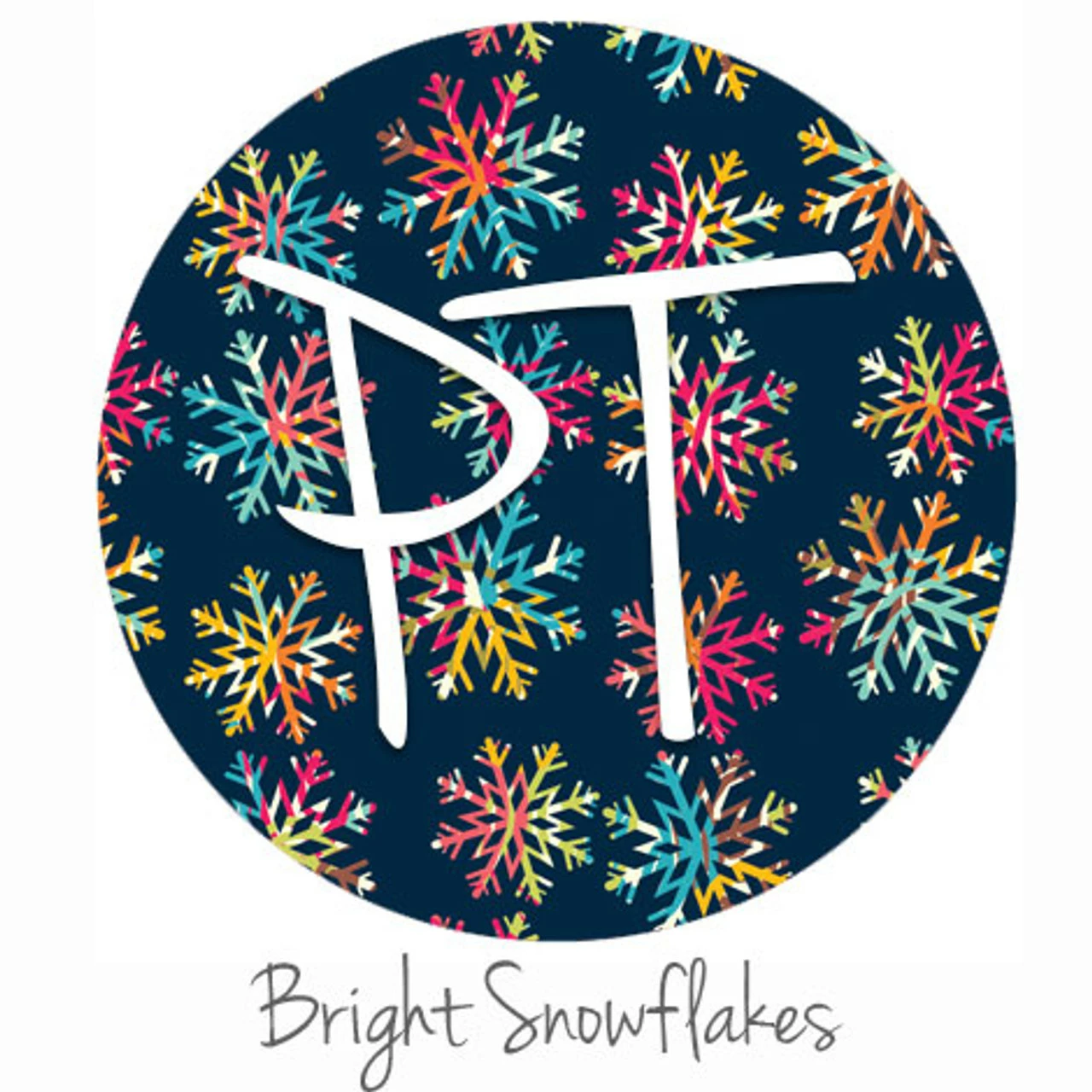 12"x12" Patterned Heat Transfer Vinyl - Bright Snowflakes 3 12"x12" Patterned Heat Transfer Vinyl - Bright Snowflakes