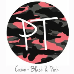 12"x12" Patterned Heat Transfer Vinyl - Camo - Black & Pink