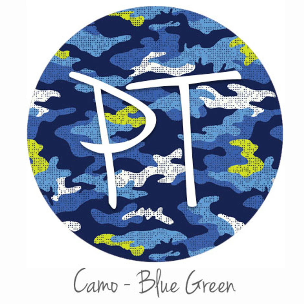 12"x12" Patterned Heat Transfer Vinyl - Camo Blue Green 3 12"x12" Patterned Heat Transfer Vinyl - Camo Blue Green