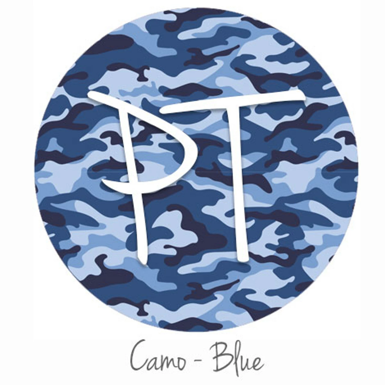 12"x12" Patterned Heat Transfer Vinyl - Camo Blues 3 12"x12" Patterned Heat Transfer Vinyl - Camo Blues