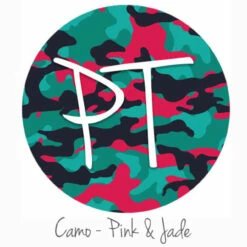 12"x12" Patterned Heat Transfer Vinyl - Camo - Pink & Jade
