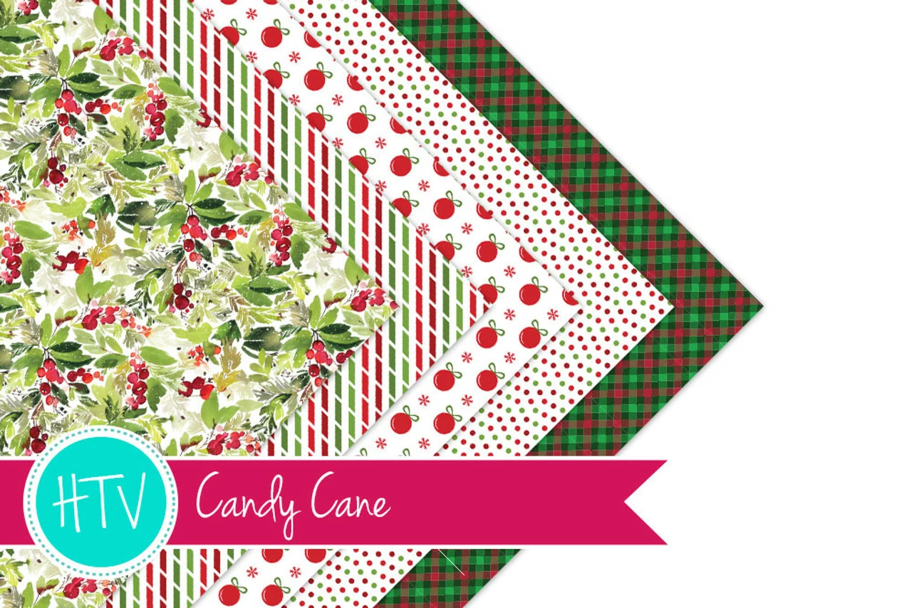 Candy Cane Christmas - Patterned HTV Collection 3 Candy Cane Christmas - Patterned HTV Collection