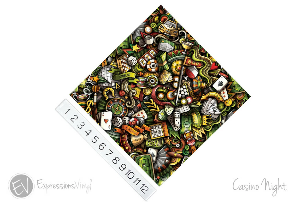 12"x12" Patterned Heat Transfer Vinyl - Casino Night 4 12"x12" Patterned Heat Transfer Vinyl - Casino Night - Image 2