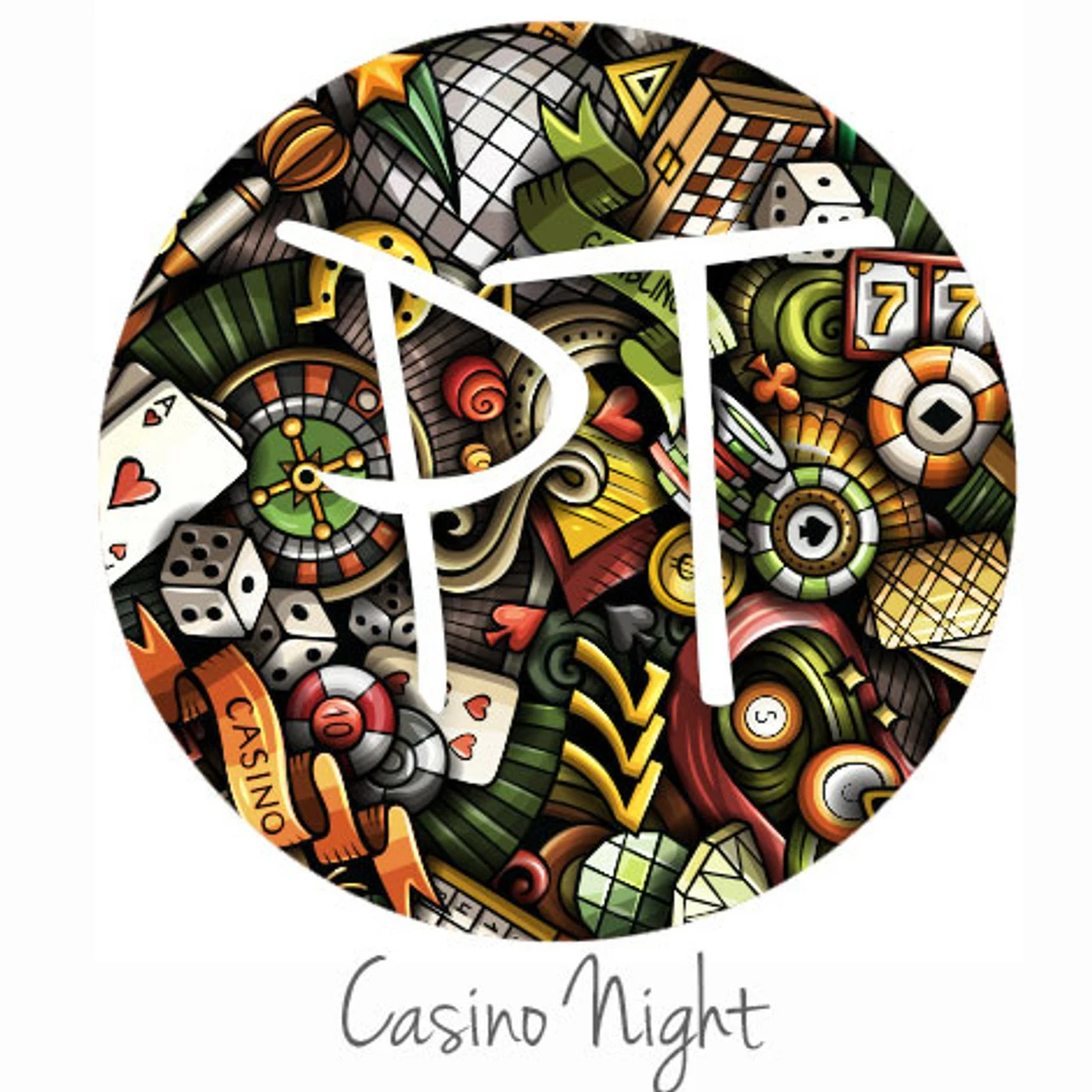 12"x12" Patterned Heat Transfer Vinyl - Casino Night 3 12"x12" Patterned Heat Transfer Vinyl - Casino Night