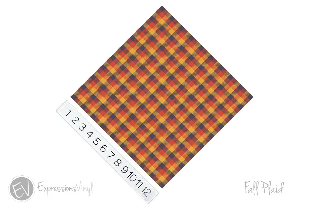 12"x12" Patterned Heat Transfer Vinyl - Fall Plaid 4 12"x12" Patterned Heat Transfer Vinyl - Fall Plaid - Image 2