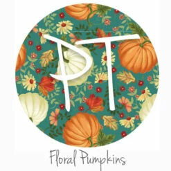 12"x12" Patterned Heat Transfer Vinyl - Floral Pumpkins