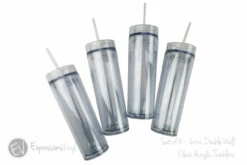 16oz Skinny Clear Acrylic Tumbler - 4 Pack