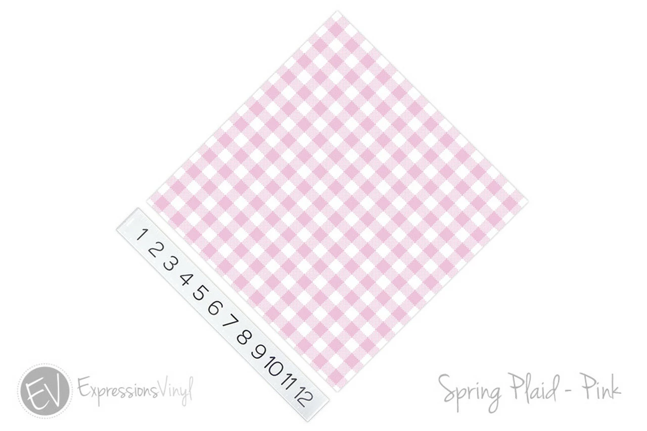 12"x12" Patterned Heat Transfer Vinyl - Spring Plaid - Pink 4 12"x12" Patterned Heat Transfer Vinyl - Spring Plaid - Pink - Image 2