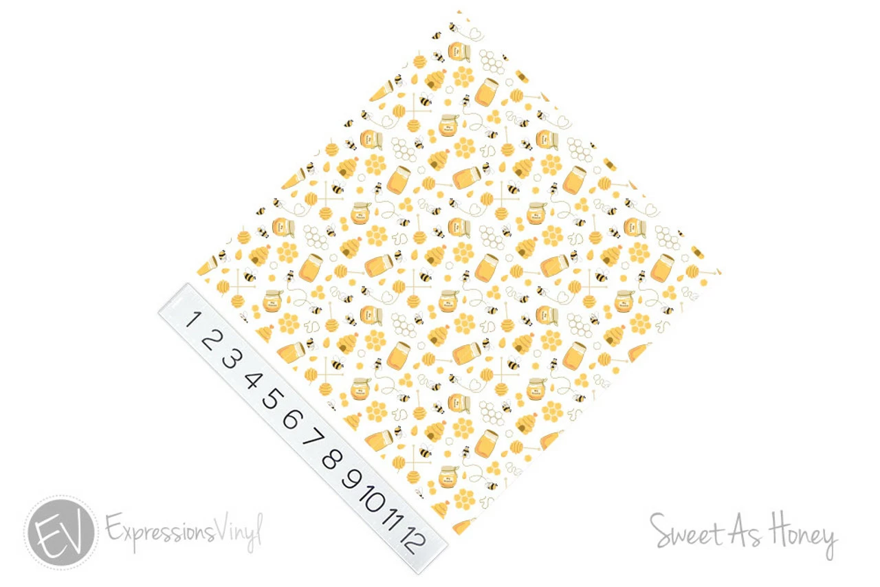 12"x12" Patterned Heat Transfer Vinyl - Sweet As Honey 4 12"x12" Patterned Heat Transfer Vinyl - Sweet As Honey - Image 2
