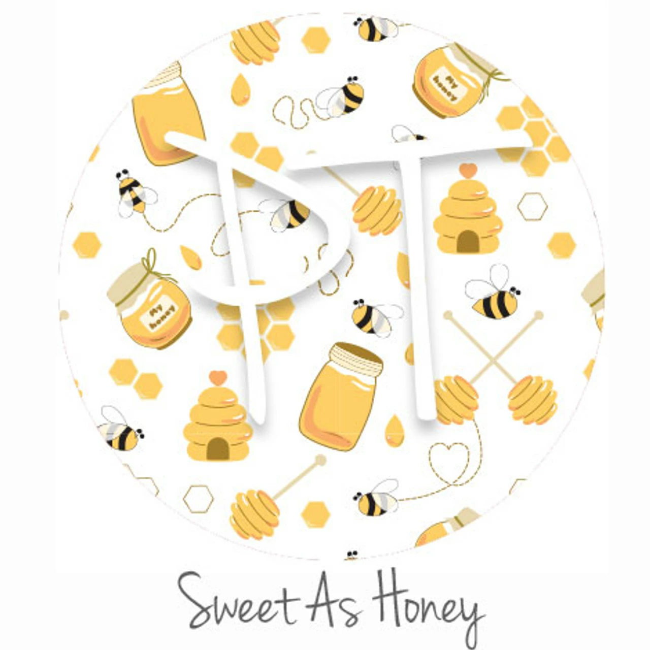 12"x12" Patterned Heat Transfer Vinyl - Sweet As Honey 3 12"x12" Patterned Heat Transfer Vinyl - Sweet As Honey