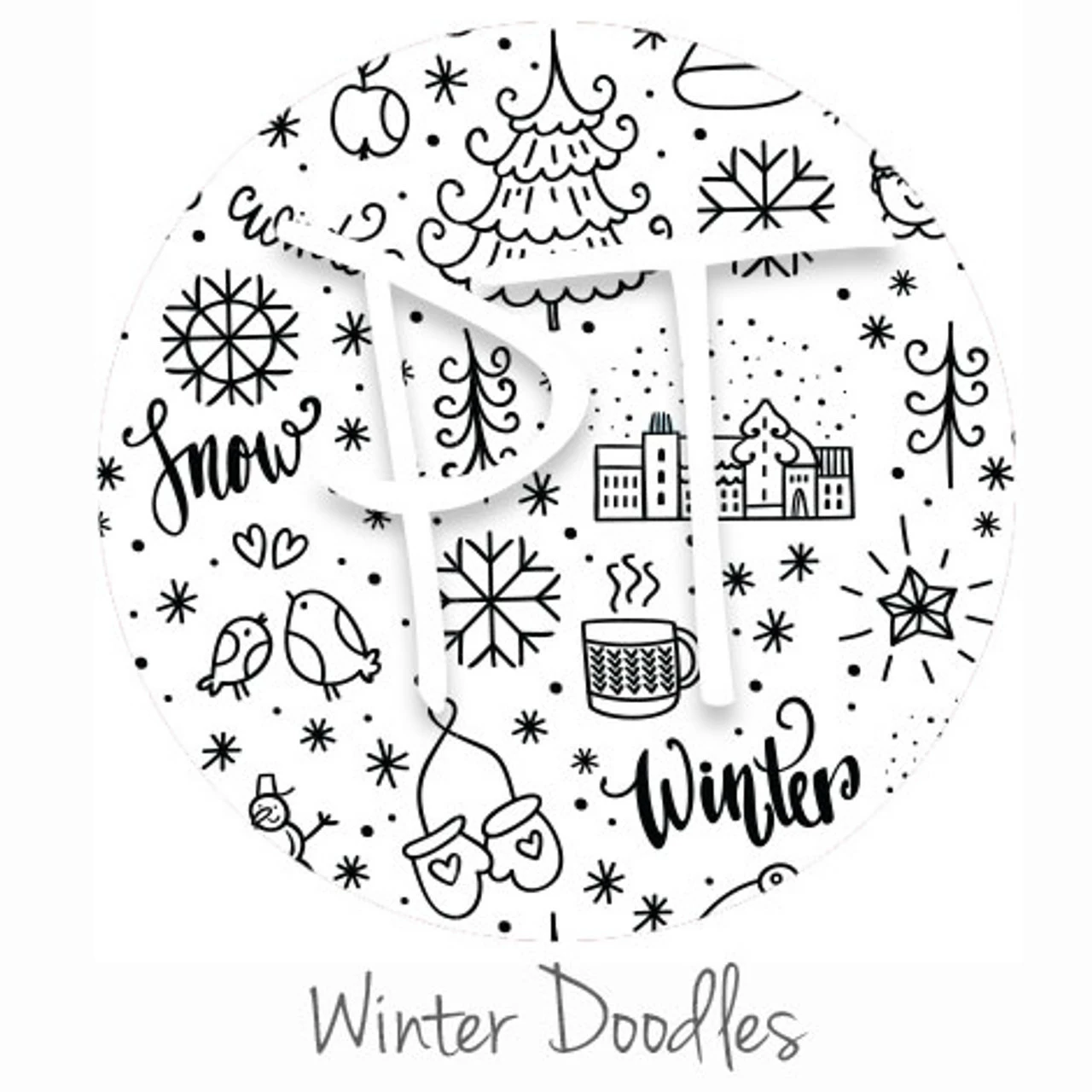 12"x12" Patterned Heat Transfer Vinyl - Winter Doodles 3 12"x12" Patterned Heat Transfer Vinyl - Winter Doodles