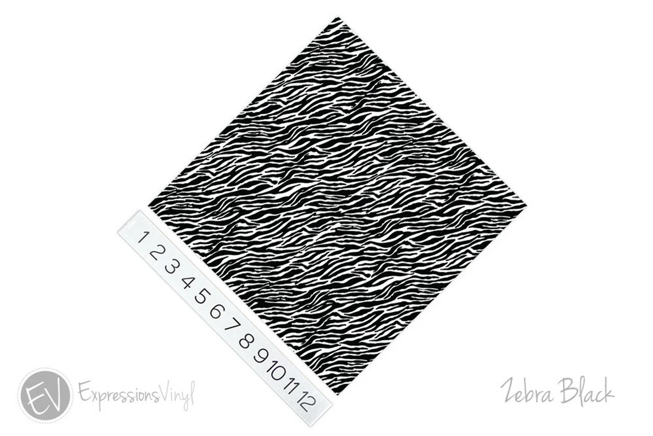 12"x12" Patterned Heat Transfer Vinyl - Zebra - Black 4 12"x12" Patterned Heat Transfer Vinyl - Zebra - Black - Image 2