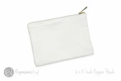 Cotton Canvas Zipper Pouch 2pk - White With Gold Zipper (8.5"x6")