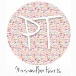 12" X 12" Patterned Heat Transfer - Marshmallow Hearts