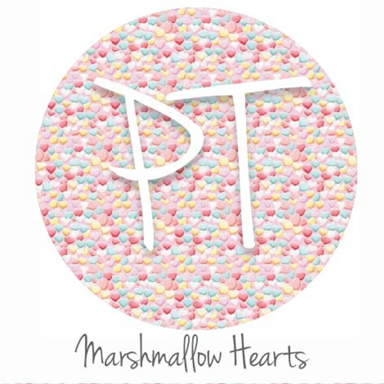 12" X 12" Patterned Heat Transfer - Marshmallow Hearts 3 12" X 12" Patterned Heat Transfer - Marshmallow Hearts